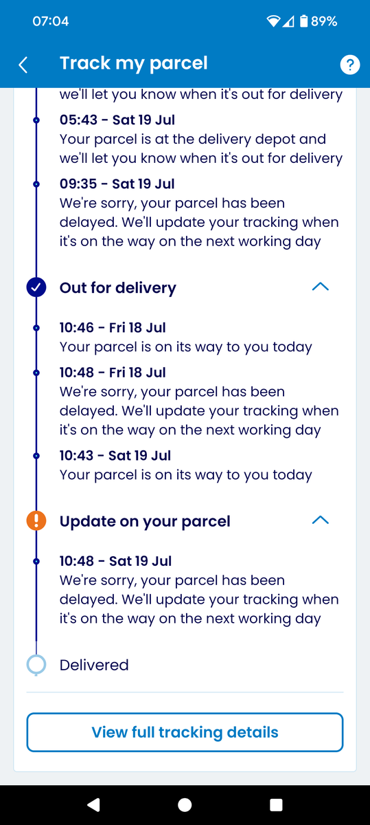 ShadeVaper's tweet photo. @evrisupportline  your service is an absolute joke, this parcel was sent next day delivery last Monday, 6 days ago, I've requested multiple calls backs, and it's actually impossible to speak to a human being. Named Evri cos there's Evri chance you won't get the item https://t.co/HLEBYVlj3O