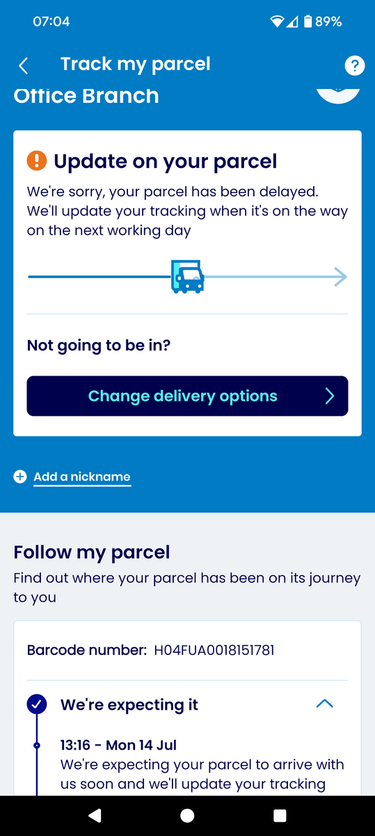 ShadeVaper's tweet photo. @evrisupportline  your service is an absolute joke, this parcel was sent next day delivery last Monday, 6 days ago, I've requested multiple calls backs, and it's actually impossible to speak to a human being. Named Evri cos there's Evri chance you won't get the item https://t.co/HLEBYVlj3O