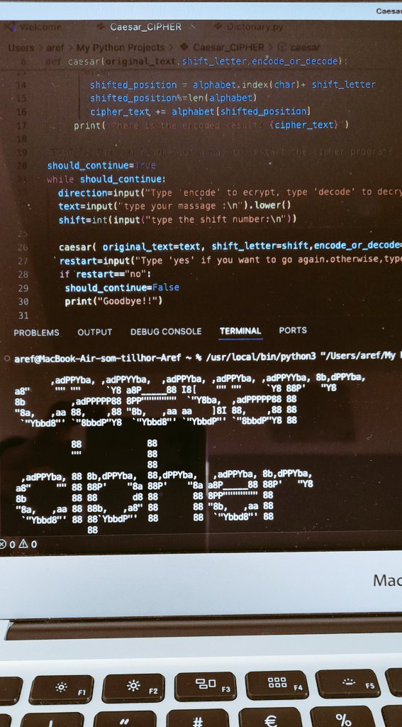 Anis_Ataee's tweet image. Grateful for my professor’s help in completing the Caesar Cipher project.🙏🌹 I learned so much!

@a_daneshyar
@CodeToInspire
@f_forough
#AfghanGirlsCode #Python #LearningToCode #WomenInTech