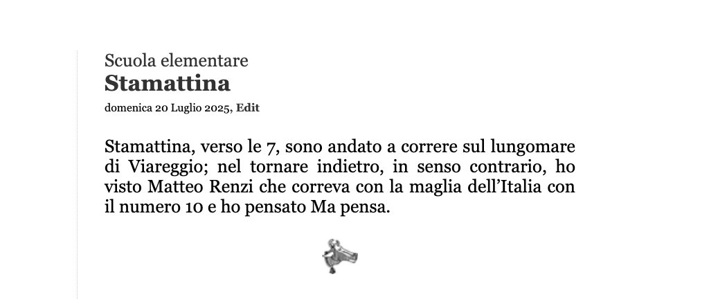 paolonori's tweet image. Stamattina, verso le 7, sono andato a correre sul lungomare di Viareggio; nel tornare indietro, in senso contrario, ho visto Matteo Renzi che correva con la maglia dell’Italia con il numero 10 e ho pensato Ma pensa.