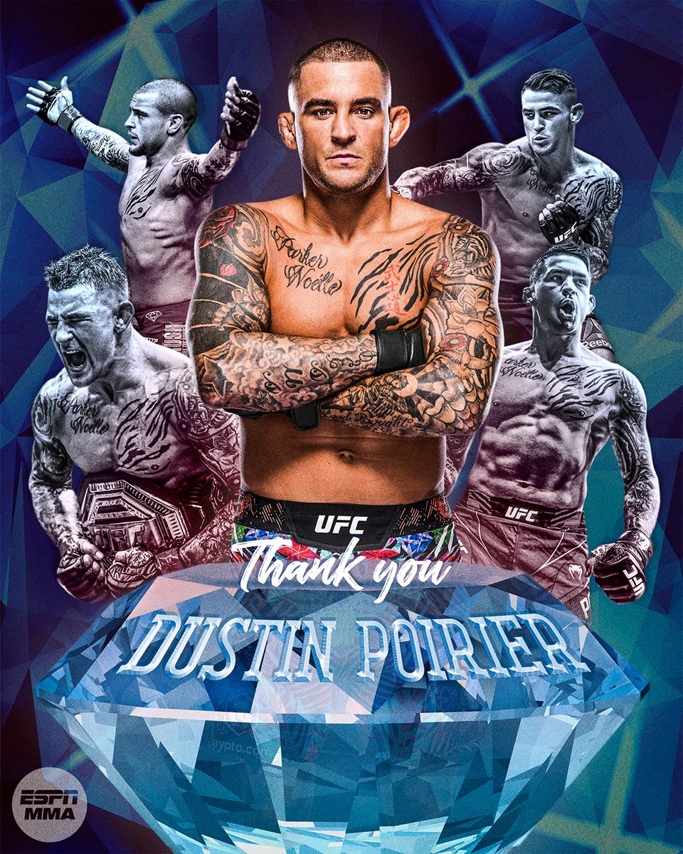 espnmma's tweet image. Dustin Poirier's career was special to witness:
💎 30-10, 1 NC in his MMA career
💎 T-6th most wins in UFC history (22)
💎 T-4th most KOs in UFC history (11)
💎 T-5th most finishes in UFC history (15)
💎 2nd most sig. strikes in UFC lightweight history
💎 Former interim…