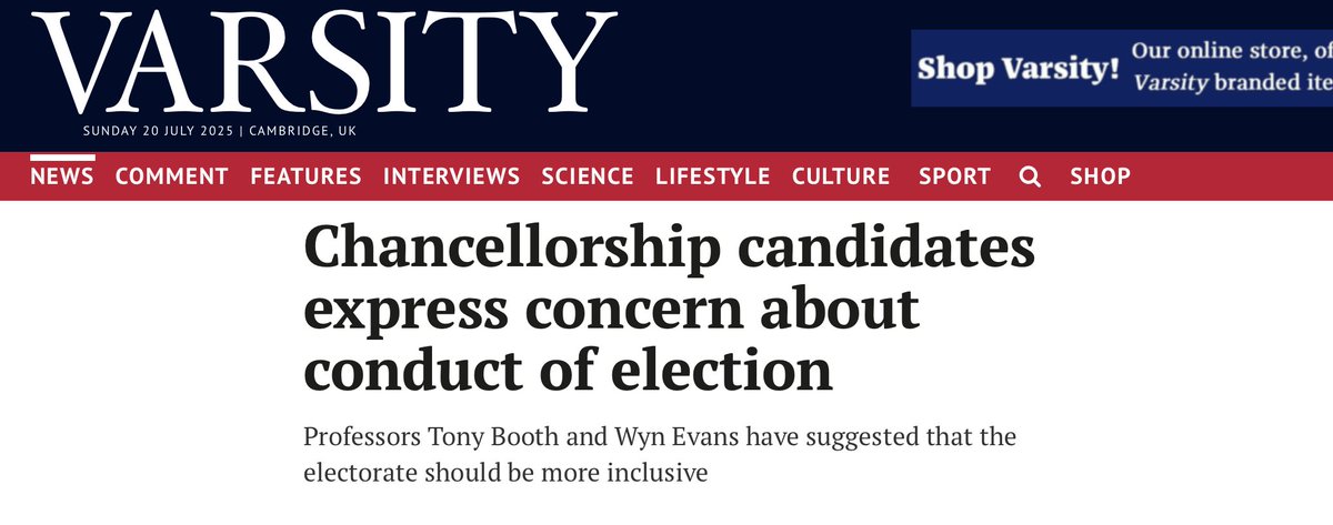 21percentgroup's tweet image. Why are only some full-time University staff included in electorate for Cambridge Chancellorship -- not all?
This seems to contradict core value of the university in opposing discrimination
@ed_nonsense @oxonpolis @varsityUK