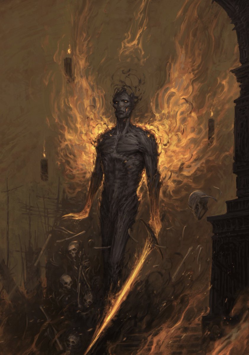 TolkienWorldG's tweet image. This is closer to how I imagined the balrog on my first read through.
"Wings of Death and Fire" by Fesbra