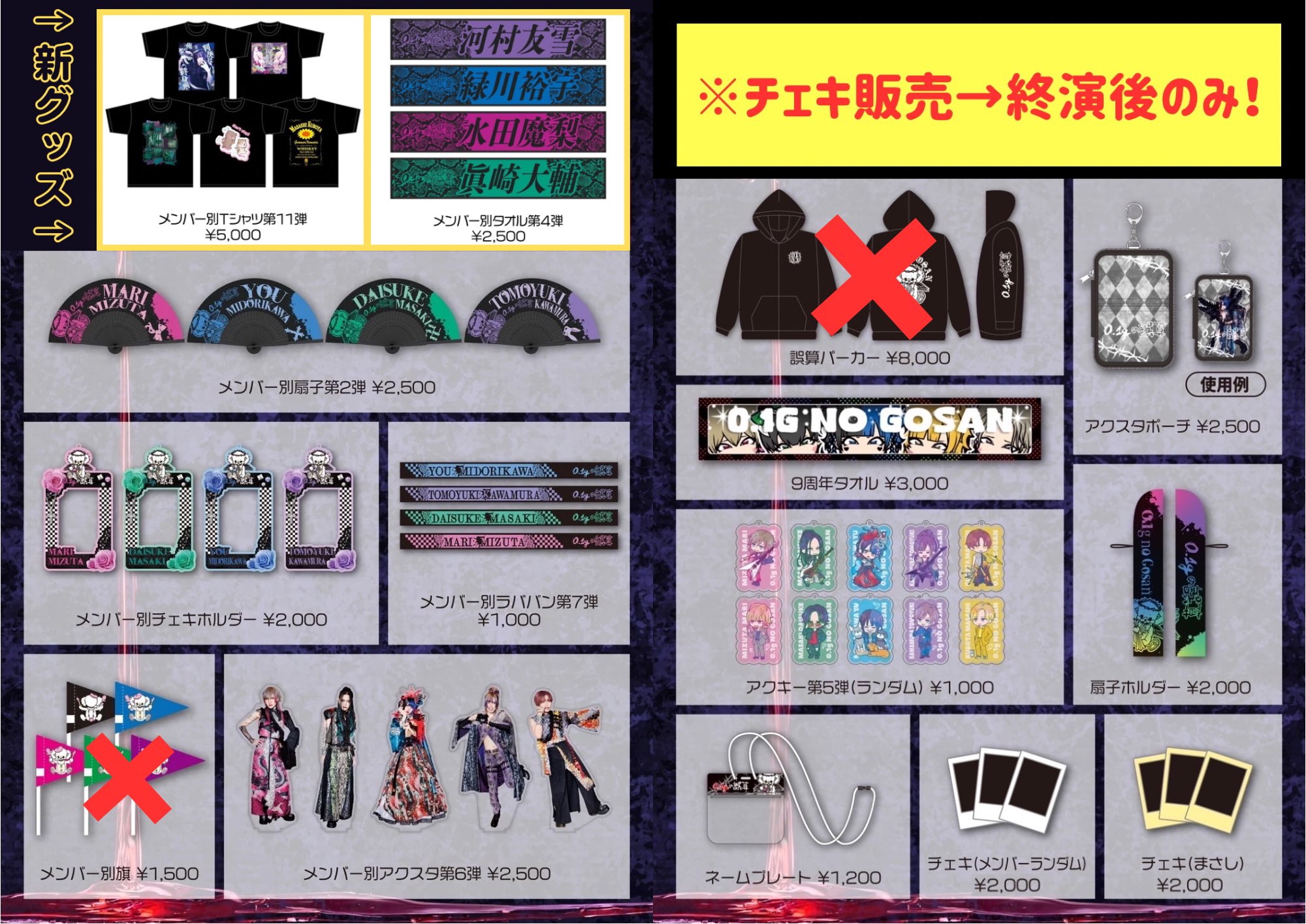 0.1gの誤算　7周年Tシャツ+メンバーチェキ4枚 0.1gの誤算 7周年Tシャツ+メンバーチェキ4枚 0.1gの