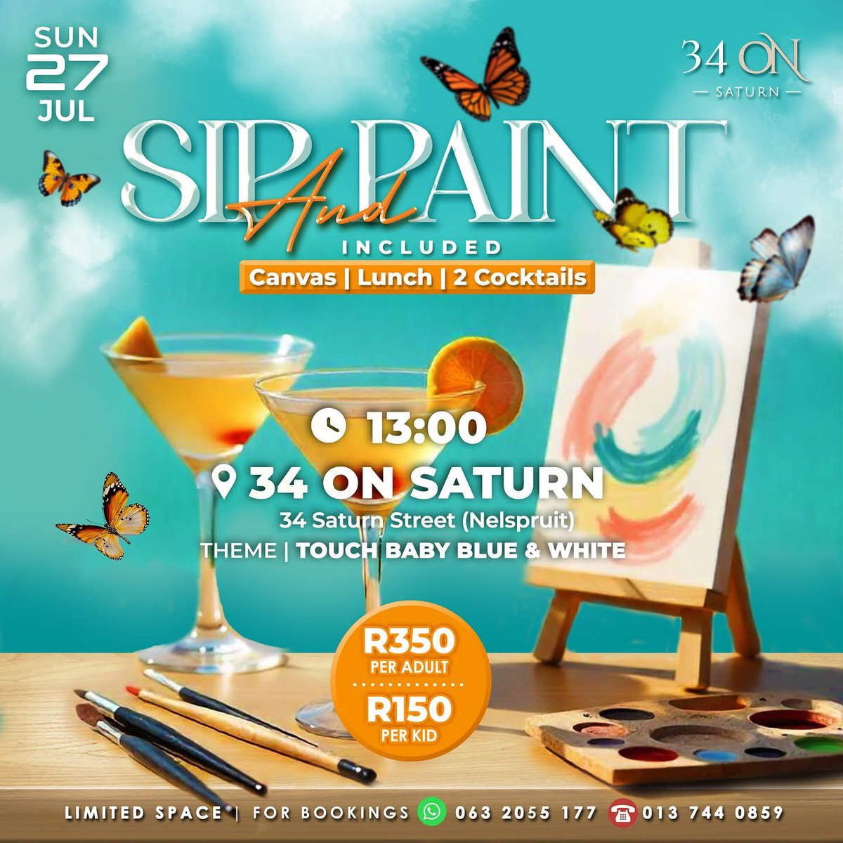 oupapilane's tweet image. 34 on Saturn Update
SIP - PAINT AND GROOVE WITH OUR NEW SILENT DISCO
Sunday, 27 July , we’re leveling up our Sip & Paint with a SILENT DISCO! 💃🏾 Sip, paint, and groove to your own beat with headphones. 🎨🎶
Book you spot
#SipAndPaint #SilentDisco #34OnSaturn