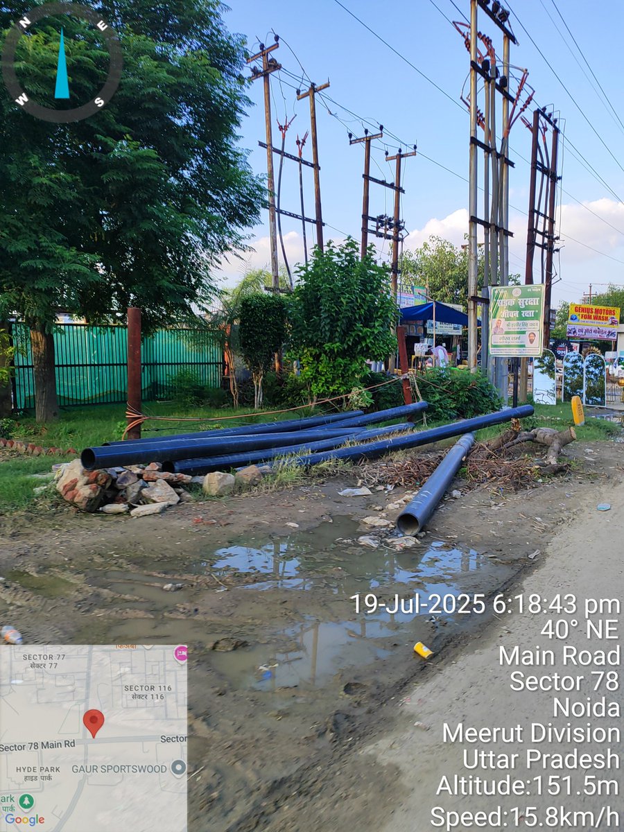 <a href="/CeoNoida/">CEO, NOIDA Authority</a> <a href="/myogiadityanath/">Yogi Adityanath</a> <a href="/ChiefSecyUP/">Chief Secretary, GoUP</a> <a href="/dmgbnagar/">DM G.B. Nagar/NOIDA</a> <a href="/dr_maheshsharma/">Dr. Mahesh Sharma</a> <a href="/NandiGuptaBJP/">Nand Gopal Gupta 'Nandi'</a> <a href="/noida_authority/">NOIDA Authority</a> <a href="/InfoDeptUP/">Information and Public Relations Department, UP</a> <a href="/PankajSinghBJP/">Pankaj Singh</a> <a href="/UPGovt/">Government of UP</a> <a href="/SBM_UP/">Swachh Bharat Mission, Uttar Pradesh (Urban)</a> माननीय मुख्यमंत्री जी आप प्रदेश में सड़कों की बेहतरी के लिए काम कर रहे हैं ।पर सेक्टर 116 outside Bizli ghar DGM सिविल साहब की पाबंदी के बावजूद भी SM वर्क सर्किल 6 JE साहिब की लापरवाही के कारण <a href="/pvvnlgbnagar/">PVVNL Gautam Budh Nagar</a> बरसात के मौसम road खराब कर रहा कोई कार्रवाई नहीं 
<a href="/CPCB_OFFICIAL/">Central Pollution Control Board</a>