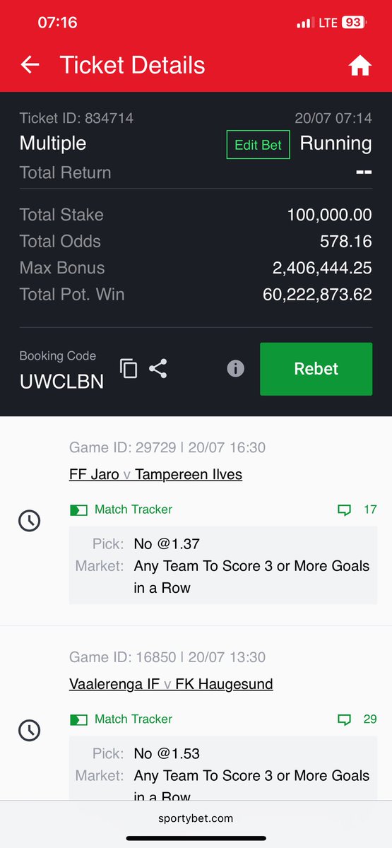 2025 Blessing ⚽️ 🪽(No 3 goals in a row)

578 odds 🌱 (Today only)

100k wins 60 million ✨✨

Retweet and drop id