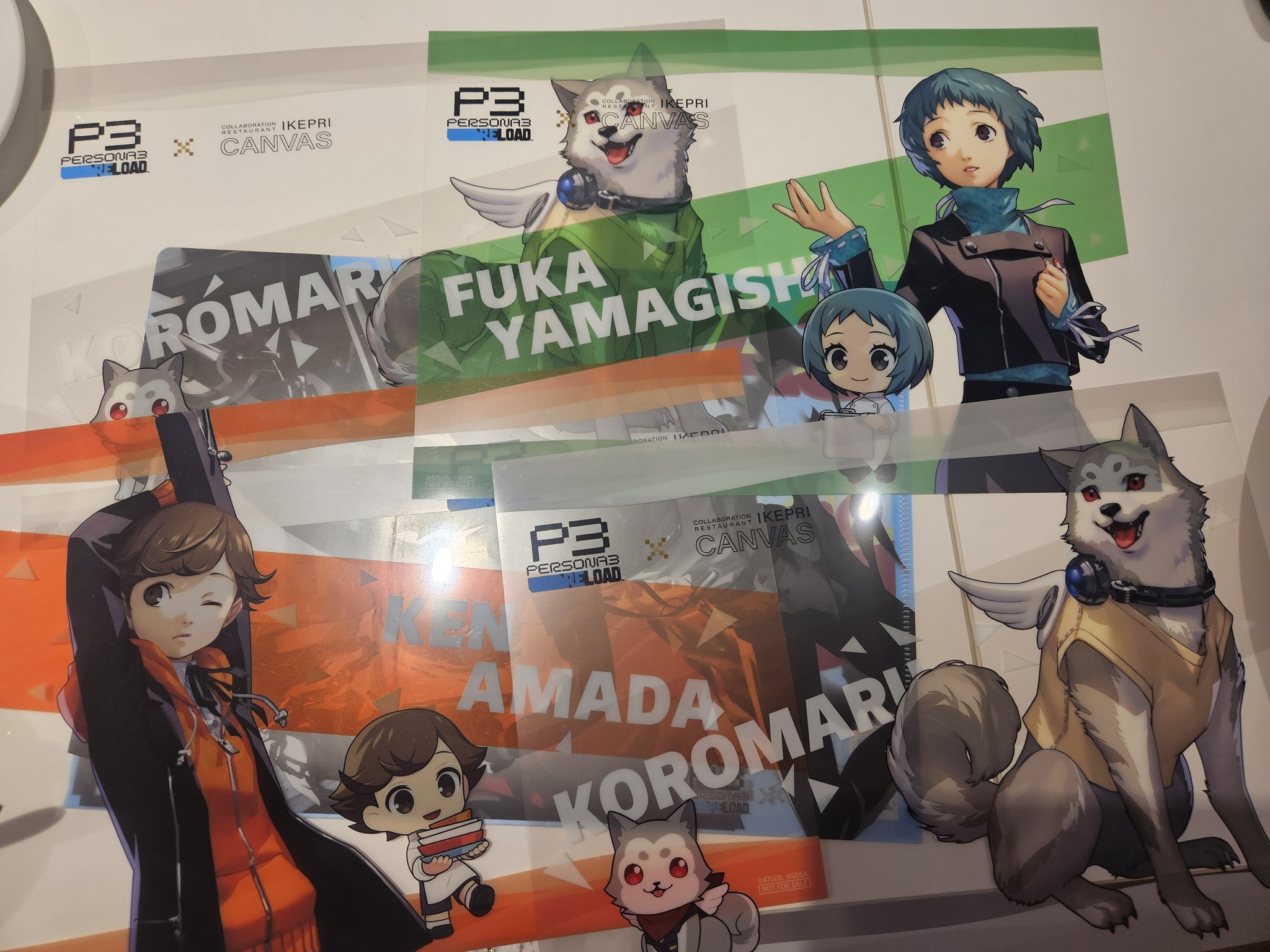 送料込ペルソナ3 IKEPRI CANVAS 後半 ランチョンマット 主人公 ペルソナ3 P3R プリンスホテル 特典 クリアランチョンマット