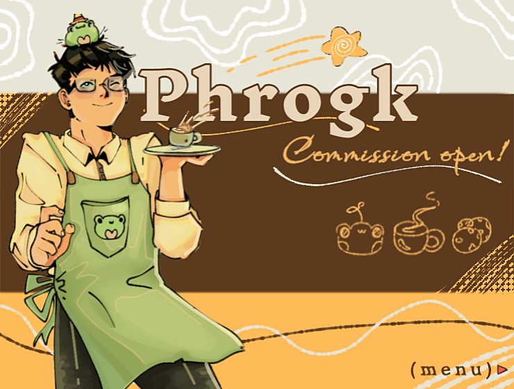 Ski_ribbit's tweet image. 🌿COMMISSION OPEN☕
•Take a seat, get cozy, and have a look at the menu~
Here, instead of coffee and pastries, I’m serving up custom art made by reyal frog love!🐸
TAT: 1-2 weeks depends on the complexity
Mop: Gcash/paypal
Looking forward to working with you! Thank you!