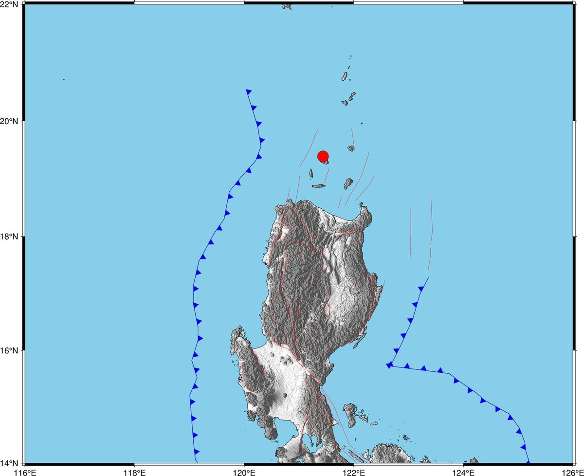 JUST IN: A magnitude 5.8 earthquake jolts Cagayan province at 1:45 p.m. on Sunday (July 20, 2025). Its epicenter is 14 kilometers northwest of Calayan, Cagayan at 10 kilometers deep and tectonic in origin. 

Aftershocks are expected, according to Phivolcs. | Leilanie Adriano