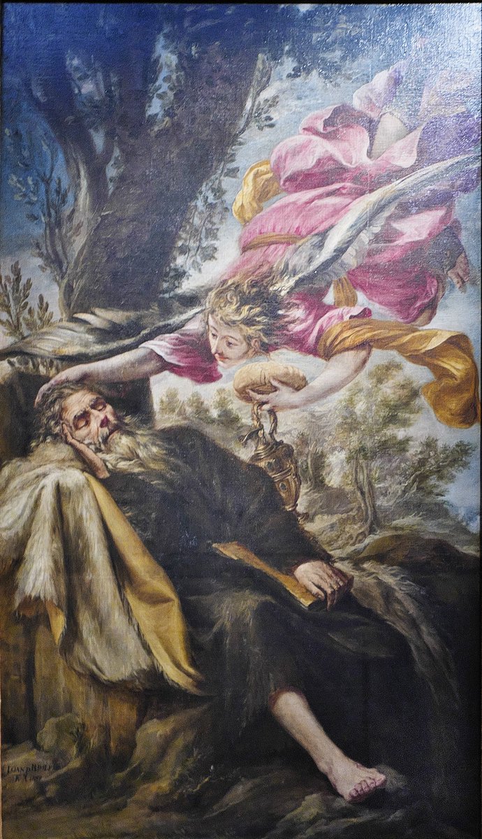 Enrmunnie's tweet image. "Elías con el Ángel" de Valdés Leal (1658, iglesia del Carmen de Puerta Nueva, Córdoba). #IconografíaSev