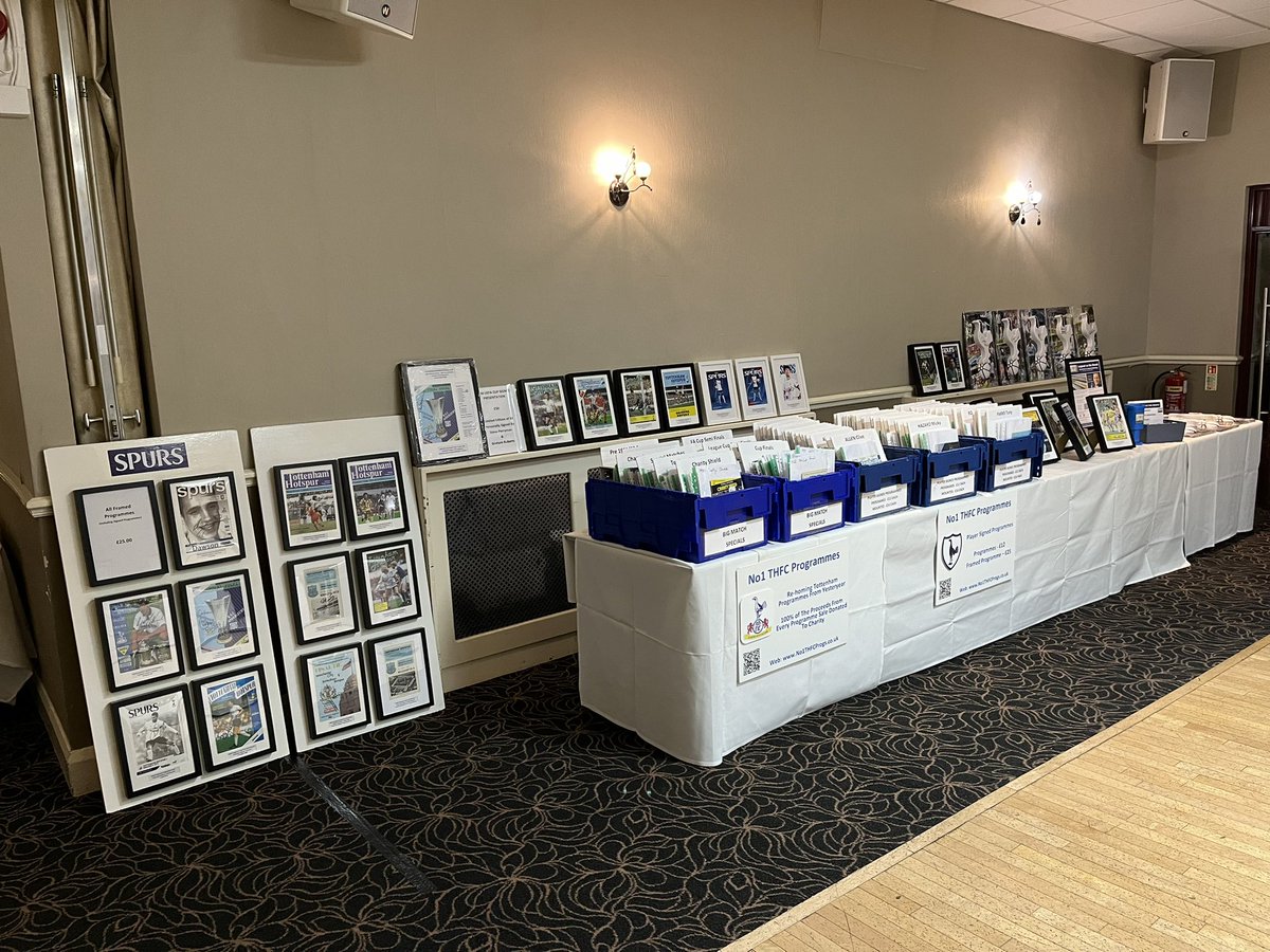 No1THFCProgs's tweet image. See some of you later today - this will be a great day. I’ll be at this event with a large selection of signed and framed Tottenham programmes to be re homed. All proceeds donated to @Legend_on_Bench @EastKentSpurs 🤞🏻weather