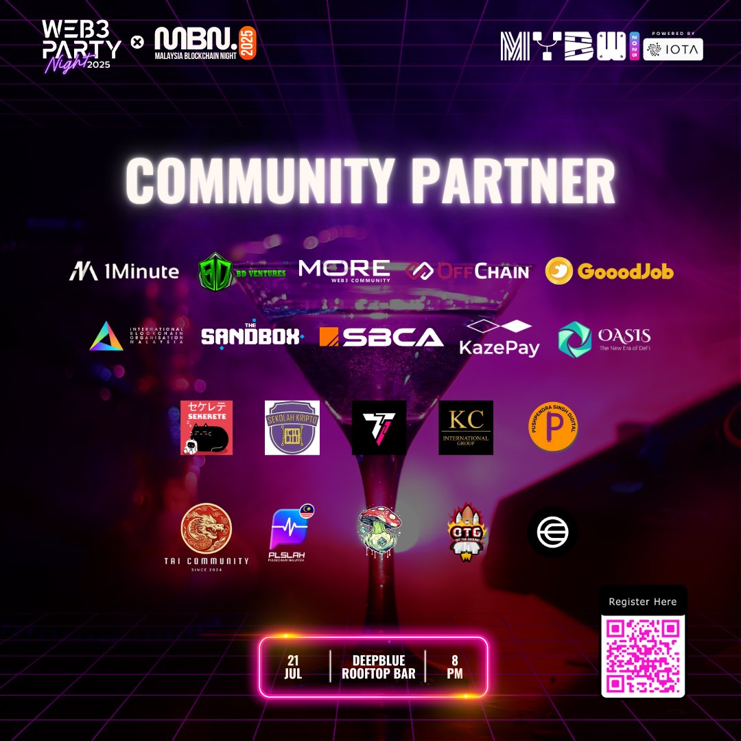 ctd_events's tweet image. ⭐️ Community Partners Spotlight | Web3 Party Night x Malaysia Blockchain Night 2025 🇲🇾
True innovation begins with the community. Grateful for our grassroots partners driving awareness, energy, and collaboration across Southeast Asia and beyond.
Community Partners
GOOD JOOB,…