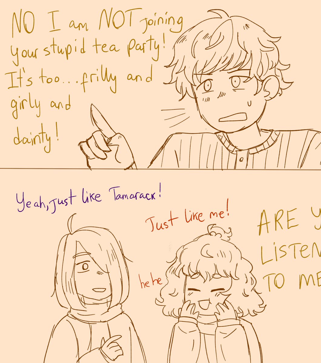 rainyculdesac's tweet image. tamarack trying to befriend darren feat. my mc #olnf #Ourlifenowandforever