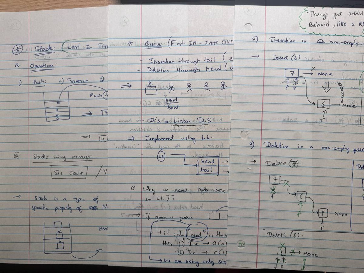 shisai530's tweet image. day 7/180

- finished stacks, queue data struct. 
- coded up and understood the logic via follow along yt tutorial.

#ECTC
#180DaysofWhatever