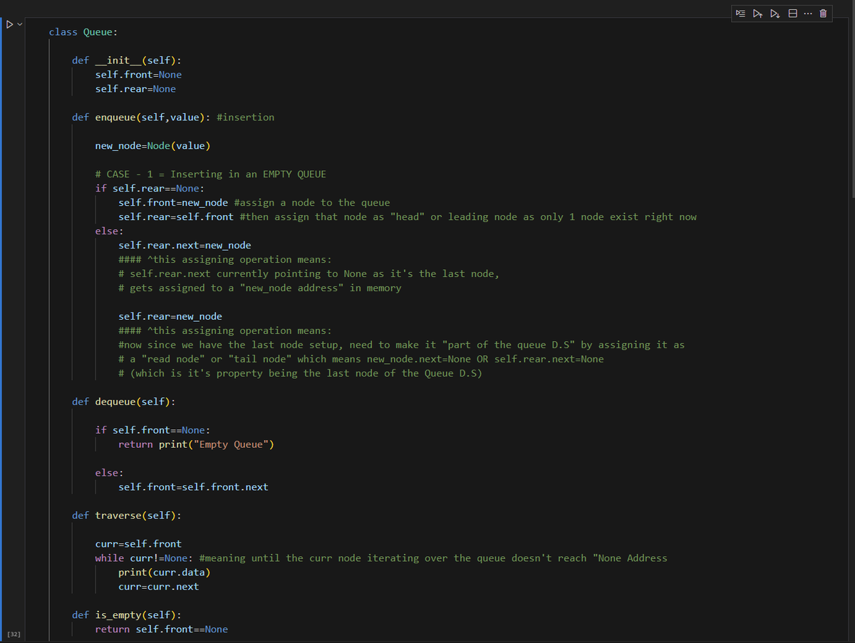 shisai530's tweet image. day 7/180

- finished stacks, queue data struct. 
- coded up and understood the logic via follow along yt tutorial.

#ECTC
#180DaysofWhatever