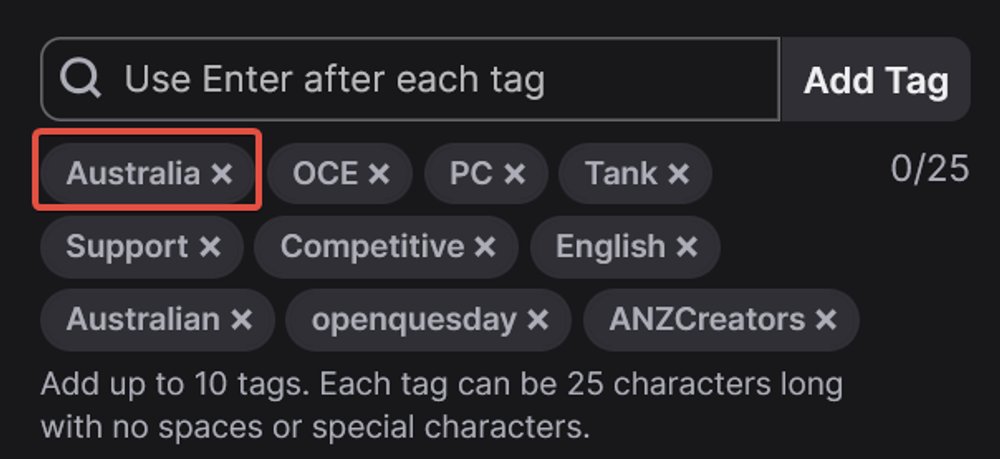 dix0nm8's tweet image. Overwatch streamers from Australia, please put "Australia" in your Twitch tags - I search this tag when looking for someone to raid in the Overwatch 2 category!