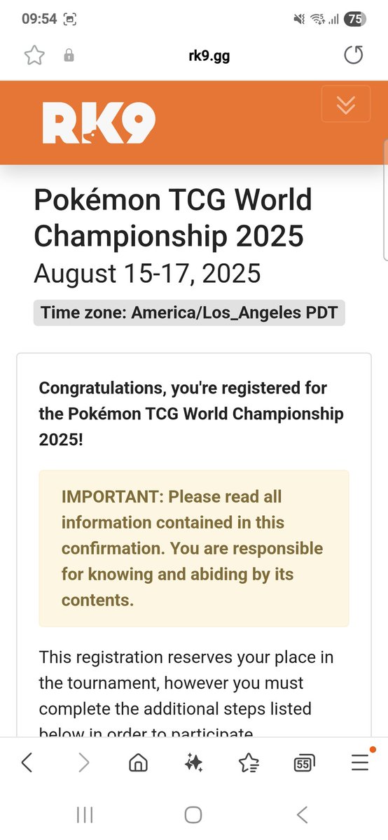 Finally,  Registration done. Here we come Anaheim.  2nd worlds Invite for my boy .