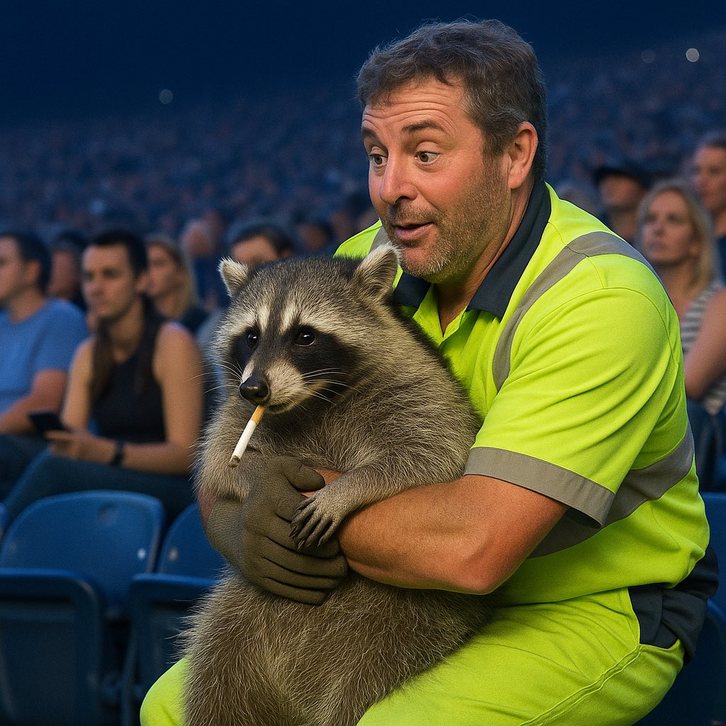 therogerraccoon's tweet image. Heading out to see @coldplay with the garbage man tonight.