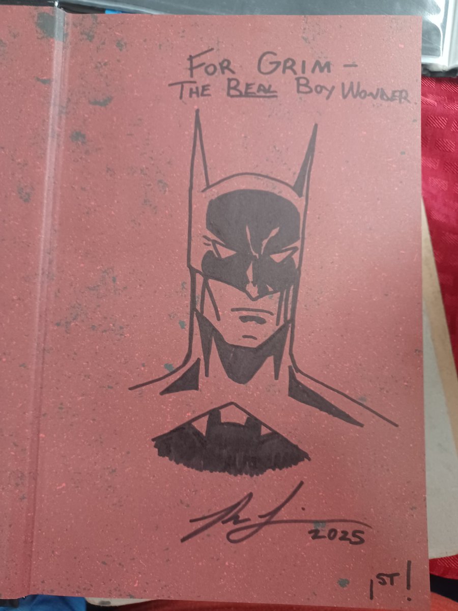 rlissau's tweet image. A sketch in a book for a fan at Comicopolis today. @whiteoaklibrary