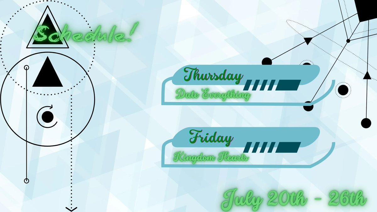 Umi_NumberZero's tweet image. Here&apos;s this week&apos;s schedule 💚