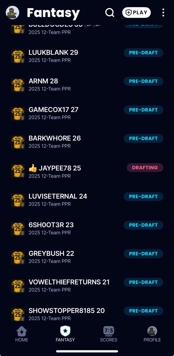 FFNollij's tweet image. It starts…the first draft of #NAPKIN2025 is off to the races.
The Highest Scoring…SLOWEST DRAFTING…Greatest Fantasy Football Tournament in the world (probably)
Learn more: fsan.com/football/napki…
Get placed in a league: sleeper.com/i/89LZ1pyL1QE5
Donate just because:…