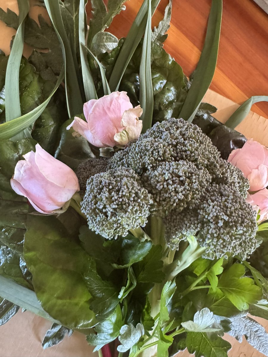 HdizzyDizzle's tweet image. Tried to make a bouquet for Adult child birthday but my garden only had veges.