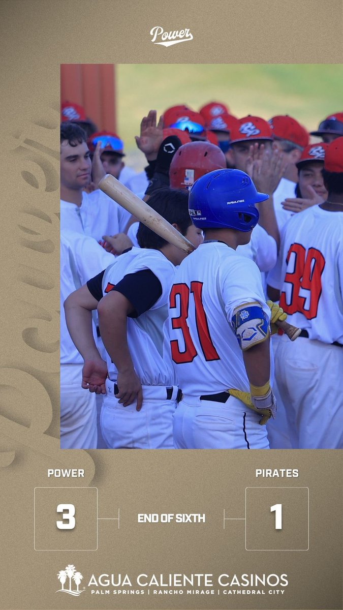 Palm Springs Power (@pspowerbaseball) on Twitter photo Power jump in front by 2. Weโre  through 6. Power jump in front by 2. Weโre  through 6.