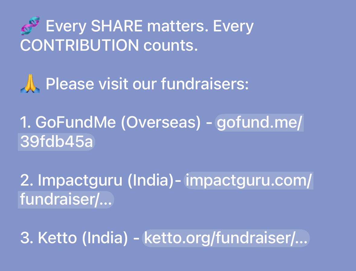 My colleague’s (Rekha Kumari) Daughter Kaashvi is suffering from Spinal Muscular Atrophy (SMA) Type 2 disease. Need Injection AVXS-101(ONASEMNOGENE ABEPARVOVEC-XIOI) which costs 16 CR INR.
Request with folded hands- Pls SAVE Kaashvi 🙏
<a href="/IamSumanDe/">Sange Suman</a> <a href="/MoupiaNandy/">Moupia Nandy</a> <a href="/arj3333/">Anindya Jana</a>