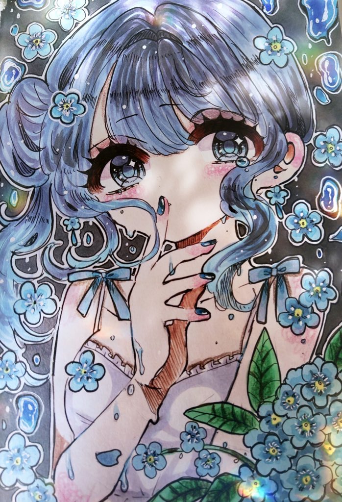 コピック夢絵⭐︎絵画⭐︎アルシュ水彩紙 ヤマガタ アキ | Title／和合（わごう） S4サイズ（33.3×33.3