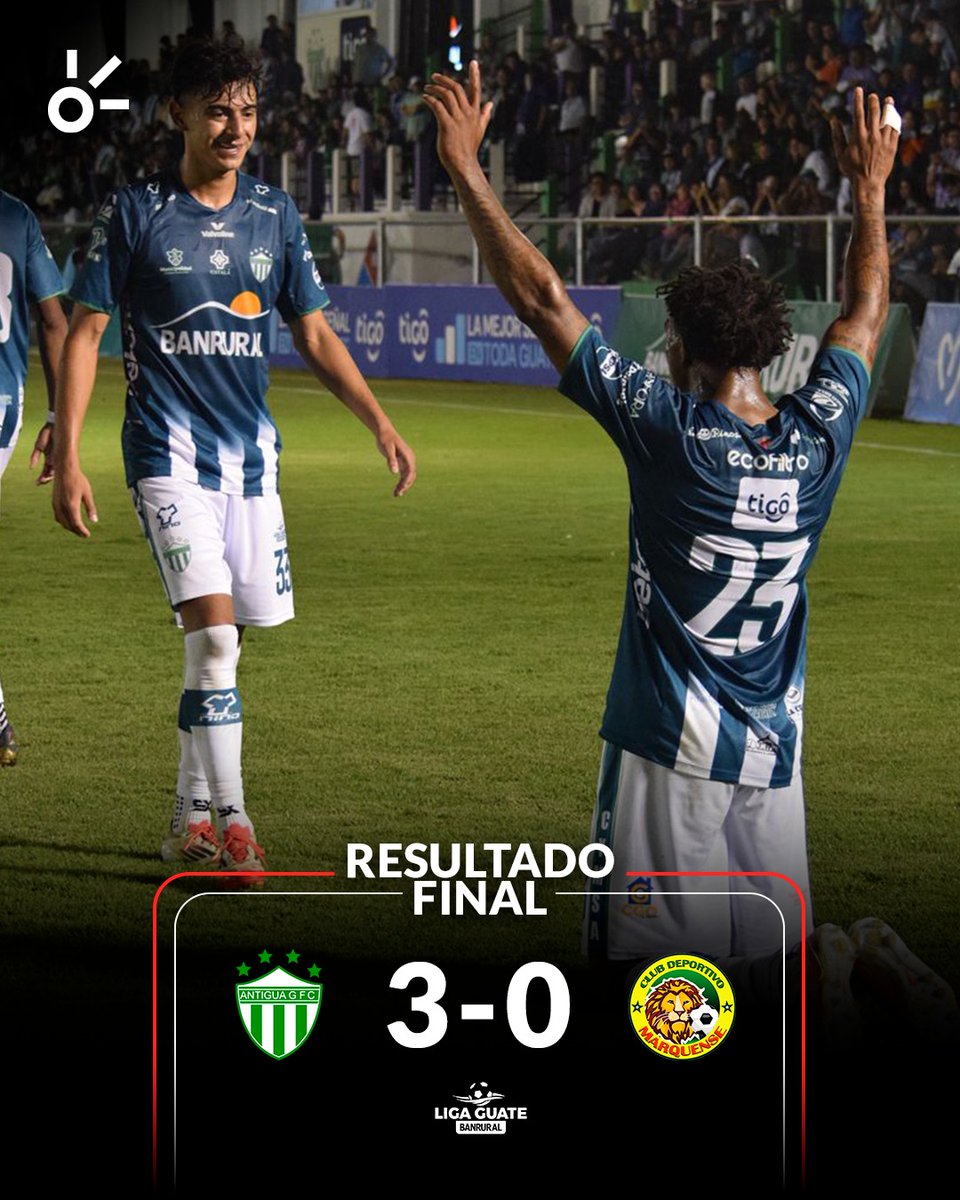 ¡GOLEADA EN EL PENSATIVO! 🥑🔥

Antigua GFC comenzó el torneo con el pie derecho y mucha contundencia. Con goles de Héctor Prillwitz, José Espinoza y Justin Daly, el campeón vigente se impuso 3-0 ante Marquense en casa. #LigaGuate