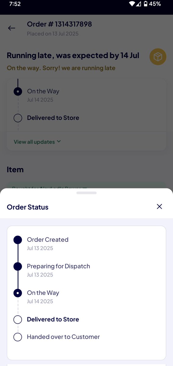 ladzoo's tweet image. Hi @Lenskart_com, how long does it usually take for an order to reach your store? Mine was scheduled for delivery by 14th July but it is still marked as &quot;On the Way&quot;. Customer care wasn’t of much help either. Could you please check?
Order No: 1314317898