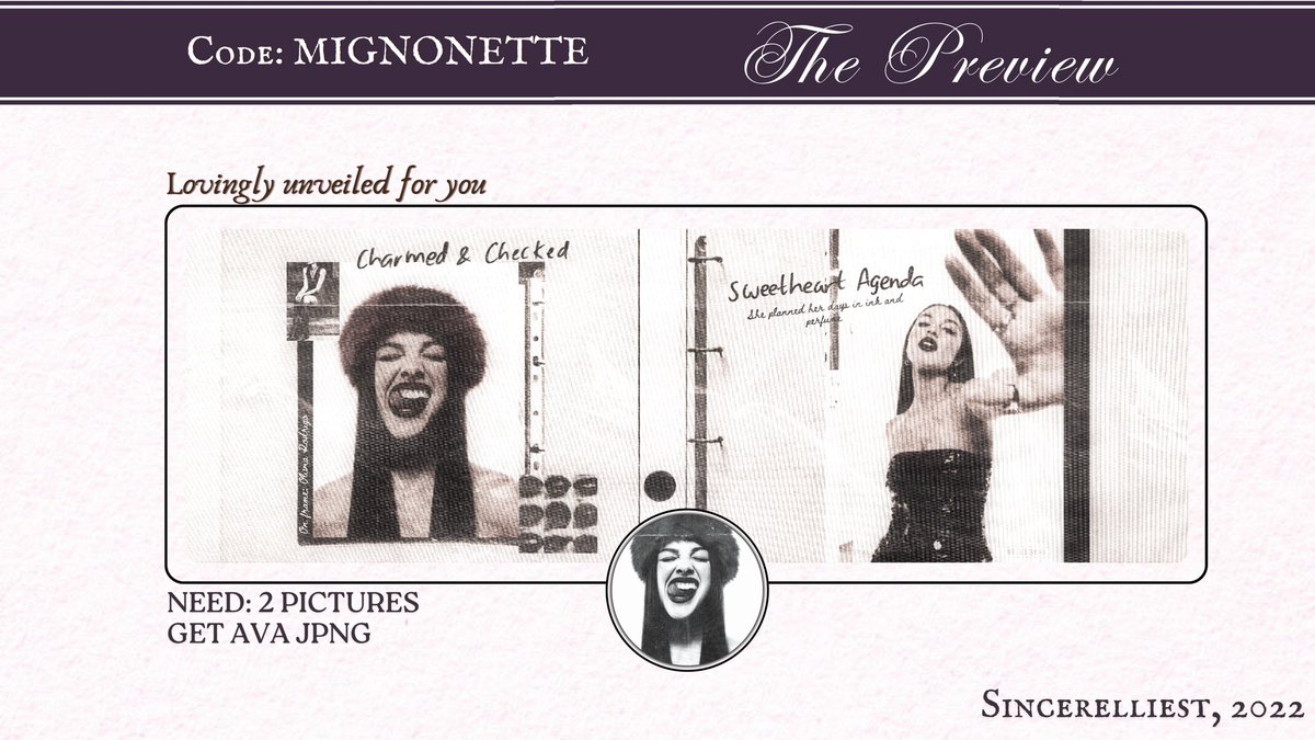 sonnetfindsyou's tweet image. (repost is highly appreciated)

☎︎: OPTIP 𝙈𝙄𝙂𝙉𝙊𝙉𝙀𝙏𝙏𝙀

Drop your most iconic shots and it’ll need 2 pics per layout: one close-up to catch the essence, and one full body to let the whole look breathe!

Please check the ALT for more information. 

#zonauang