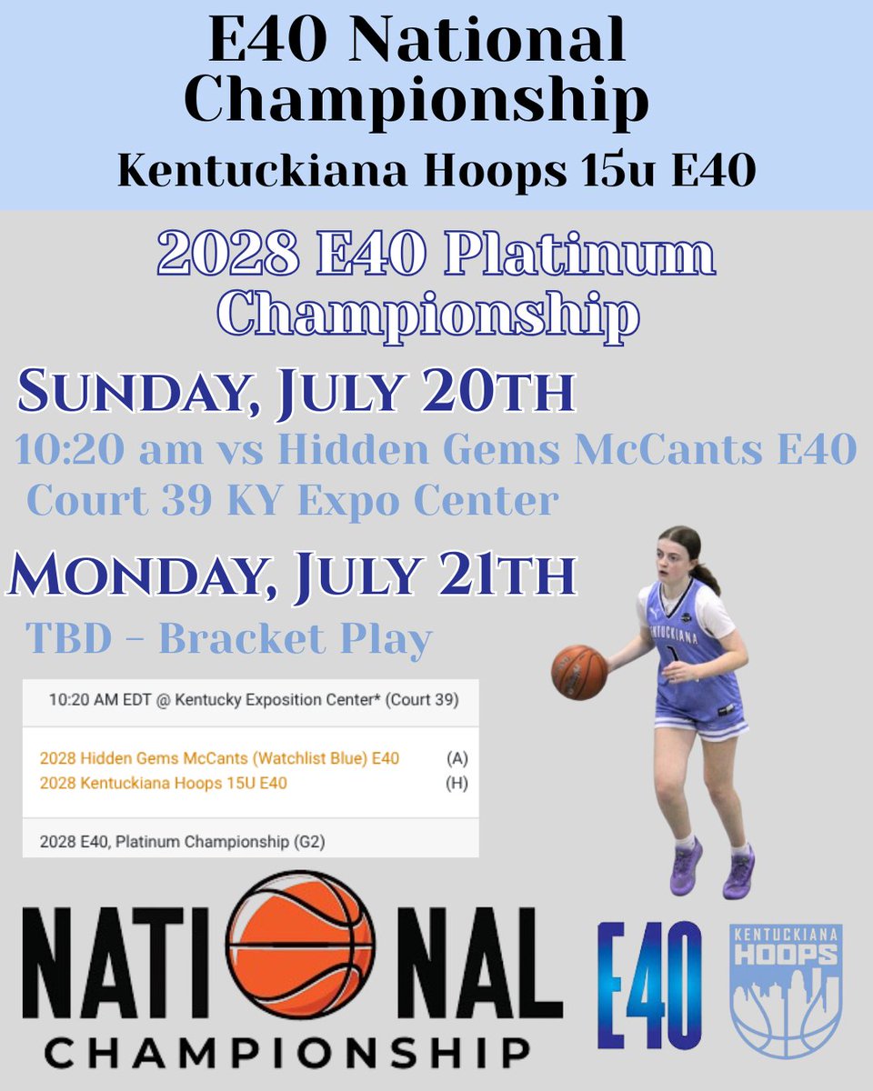 Updated schedule for tomorrow in the Platinum Bracket! <a href="/KYIN_Hoops_GBB/">Kentuckiana Hoops Girls AAU</a>