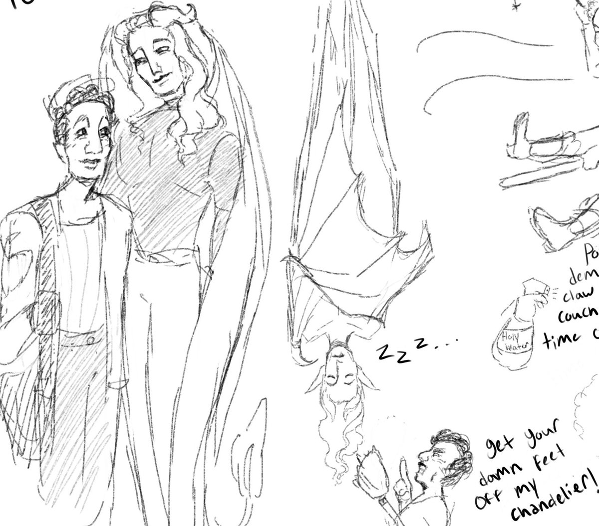 _ramen_ghost_'s tweet image. ...i have no explanation for this au, i just think it's cute. i wanna do a colored sketch of both their designs- so maybe i'll post that too whenever it's done
