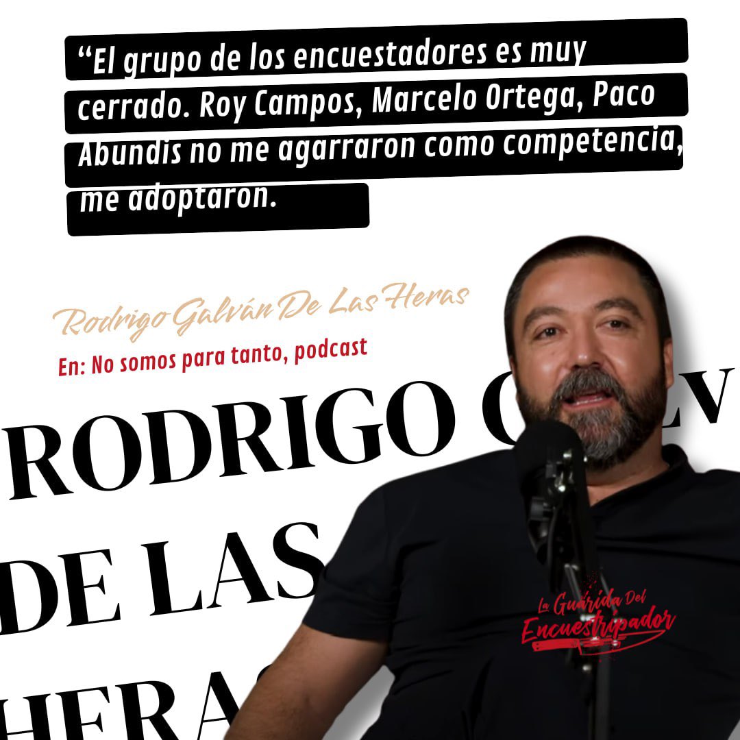 El Encuestripador (@encuestripador) on Twitter photo ¿Y tu grupo cómo es? 🧐¡Descubre lo que dijo <a href="/rodgalvan10/">Rodrigo Galván de las Heras</a> en el #podcast No somos para tanto de <a href="/LuisDQ_/">LUIS DUQUE</a> . ¡No te lo pierdas! 🤩 #LaGuaridaDelEncuestripador #México #Encuestas #Politica
Saludos amigos: <a href="/RoyCampos/">Roy Campos</a> <a href="/Paco_Abundis/">Francisco Abundis</a> <a href="/Marcelo_Ortega/">Marcelo Ortega</a> 🤗 ¿Y tu grupo cómo es? 🧐¡Descubre lo que dijo <a href="/rodgalvan10/">Rodrigo Galván de las Heras</a> en el #podcast No somos para tanto de <a href="/LuisDQ_/">LUIS DUQUE</a> . ¡No te lo pierdas! 🤩 #LaGuaridaDelEncuestripador #México #Encuestas #Politica
Saludos amigos: <a href="/RoyCampos/">Roy Campos</a> <a href="/Paco_Abundis/">Francisco Abundis</a> <a href="/Marcelo_Ortega/">Marcelo Ortega</a> 🤗