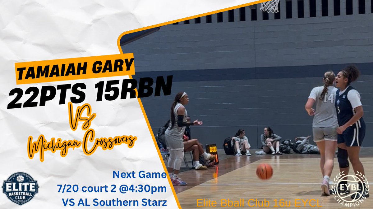 Tamaiah Gary (@tamaiah_gary) on Twitter photo See you on the big courts tomorrow!!! 4:30pm court 2!
<a href="/DaireseG/">Dairese Gary</a> <a href="/Christina__Gary/">Christina Gary</a> <a href="/ParkaySmooth/">Slimmy Hardaway 🧈</a> <a href="/JuliusBarren/">Coach_JuJu</a> <a href="/VegasEliteGBB/">Vegas Elite Girls Basketball</a> <a href="/coach_bmase/">BRANDON MASON</a> <a href="/CoachSanchez/">Yvonne Sanchez</a> <a href="/AlbuquerquePrep/">Albuquerque Basketball Prep School</a> <a href="/nikegirlseycl/">Nike Girls EYBL Champions League</a> <a href="/ChelseaHop1/">Chelsea Hopkins</a> See you on the big courts tomorrow!!! 4:30pm court 2!
<a href="/DaireseG/">Dairese Gary</a> <a href="/Christina__Gary/">Christina Gary</a> <a href="/ParkaySmooth/">Slimmy Hardaway 🧈</a> <a href="/JuliusBarren/">Coach_JuJu</a> <a href="/VegasEliteGBB/">Vegas Elite Girls Basketball</a> <a href="/coach_bmase/">BRANDON MASON</a> <a href="/CoachSanchez/">Yvonne Sanchez</a> <a href="/AlbuquerquePrep/">Albuquerque Basketball Prep School</a> <a href="/nikegirlseycl/">Nike Girls EYBL Champions League</a> <a href="/ChelseaHop1/">Chelsea Hopkins</a>