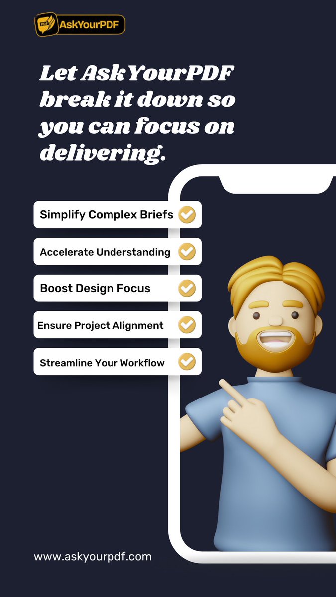 Kentai39's tweet image. Got a client brief? Let AskYourPDF break it down so you can focus on delivering.
askyourpdf.com
#FreelanceLife #ClientReady #AskYourPDF
@AskYourPdf