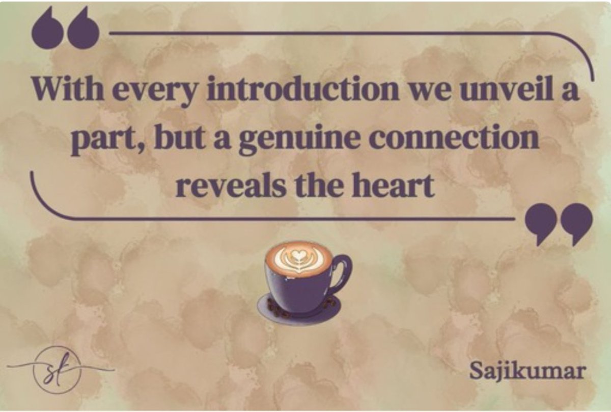 Skanauthor's tweet image. In a world of small talk and surface smiles, the ones who see your soul are rare—and worth holding onto.
Website link is on the bio.
✨ #SajikumarQuotes #ConnectionMatters #HeartToHeart #Meaningfulconversations #AuthorThoughts #sajikumar