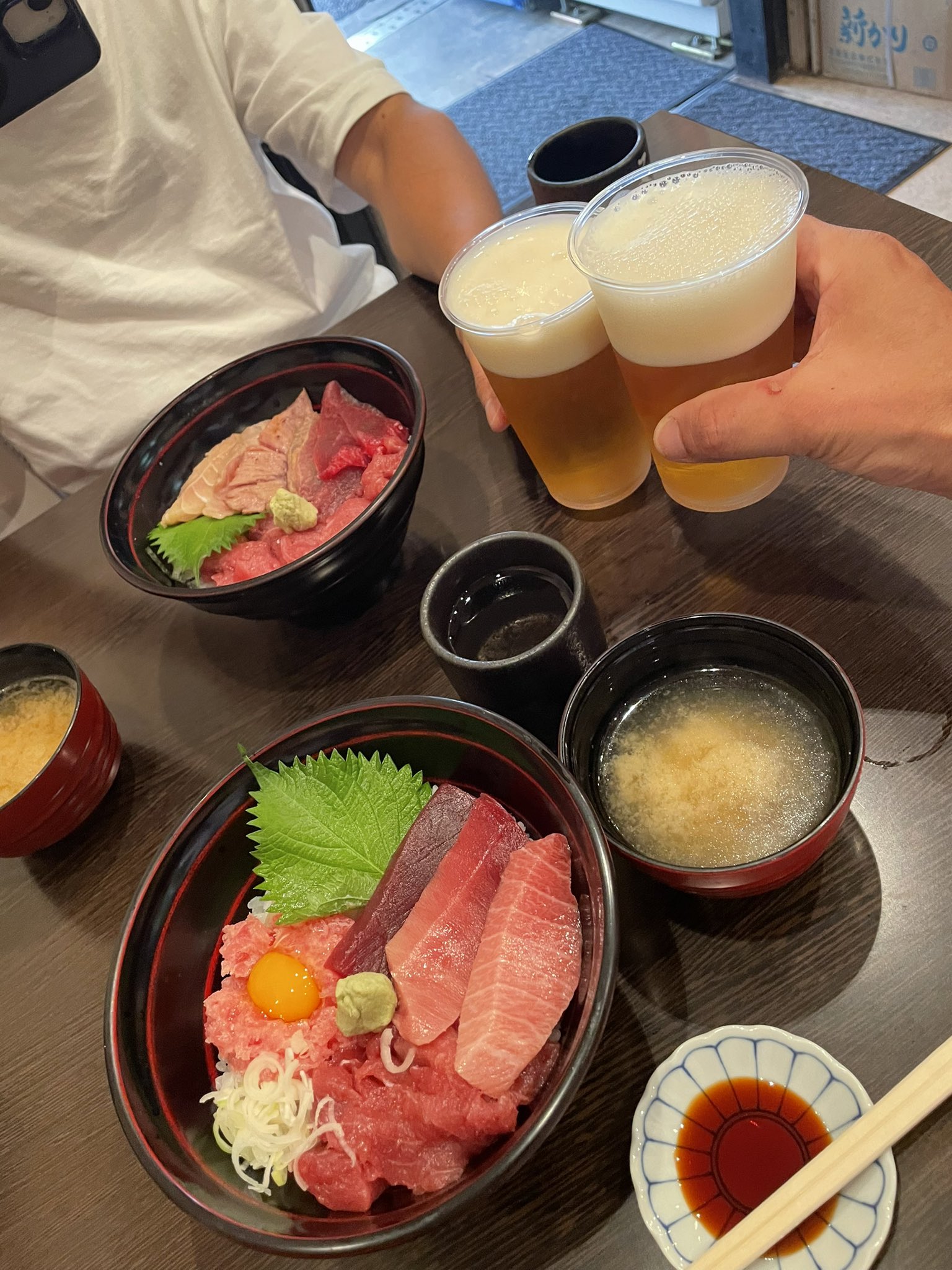 まご丼 📍酒田市 #小松まぐろ専門店 ごはん丼ぶり2杯分！山ほこ丼