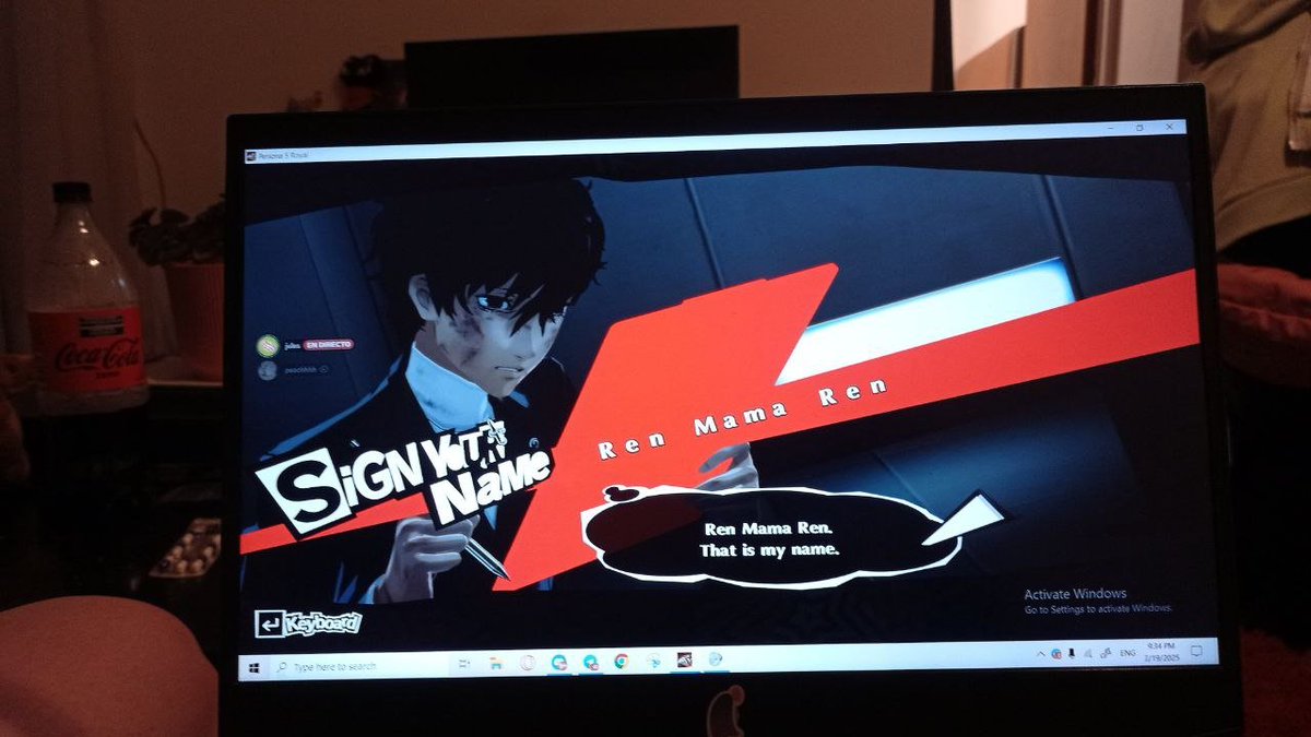 bflitter_'s tweet image. me and wife started playing persona 5. this was the process of figuring out how to enter a name