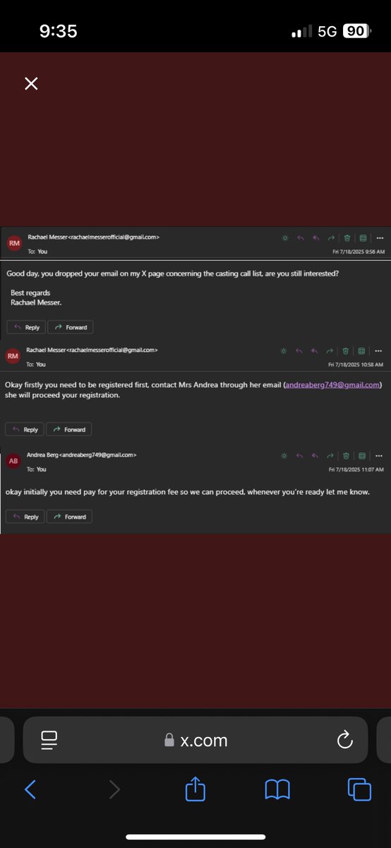 Also more info of who’s behind the scam. Someone calls Andrea if you want to report that email to