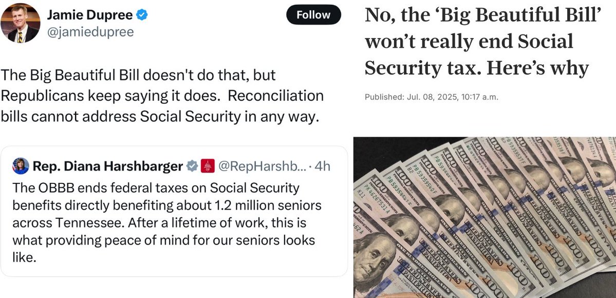 The Tennessee Holler (@thetnholler) on Twitter photo Hereâs <a href="/RepHarshbarger/">Rep. Diana Harshbarger</a> getting called out for spreading disinfo about Trumpâs Trillions transfer.
mlive.com/news/2025/07/n⊠Hereâs <a href="/RepHarshbarger/">Rep. Diana Harshbarger</a> getting called out for spreading disinfo about Trumpâs Trillions transfer.
mlive.com/news/2025/07/nâŠ