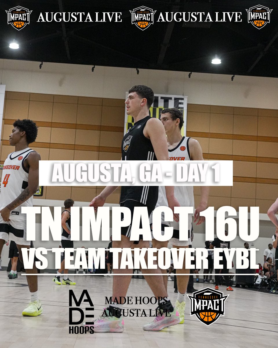 TennImpact's tweet image. 2027 16u Tennessee Impact @3SSBCircuit take on Team Takeover EYBL at @madehoops Augusta Live Session II

#adidasbasketball #3SSB #3StripesSelectBasketball @JamieShaw5 @TravisGrafHoops @ebosshoops