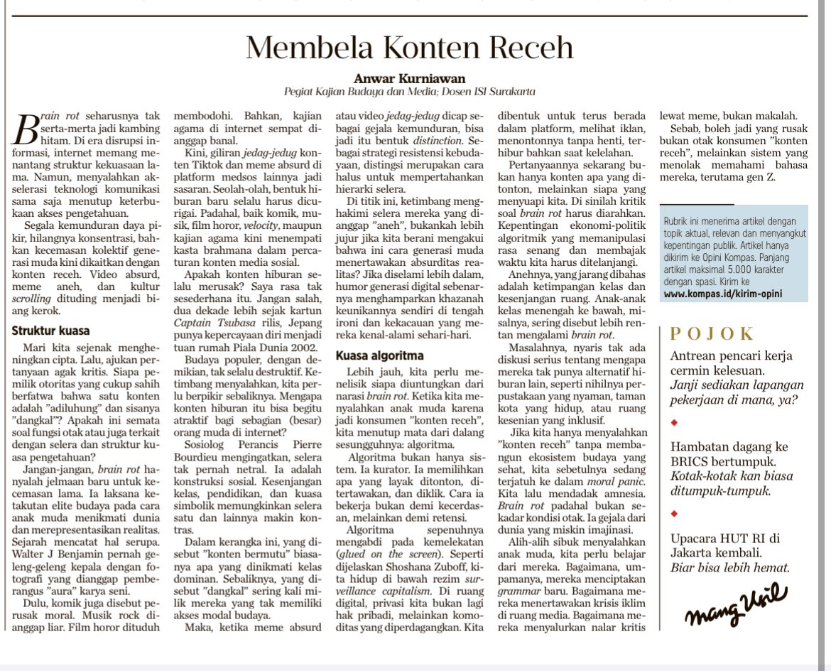 Kamu baca opini ini deh :)