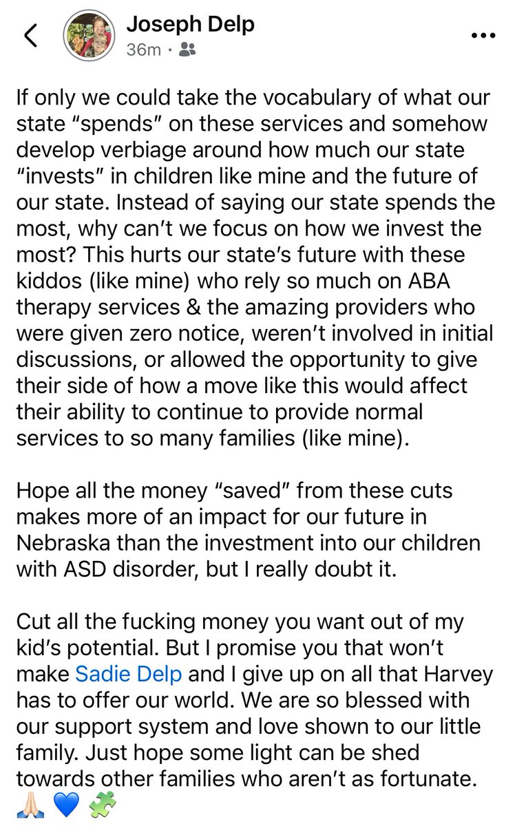 Joseph Delp (@biggolfguy) on Twitter photo Wish <a href="/NEDHHS/">Nebraska DHHS</a> would focus less on how much they “spend” compared to other states, & take more pride on how much they “invest” compared to other states.
Spending too much on our future? I’ll just have to figure out a way to INVEST MORE in it. Even on an empty tank. I’ll find ways. Wish <a href="/NEDHHS/">Nebraska DHHS</a> would focus less on how much they “spend” compared to other states, & take more pride on how much they “invest” compared to other states.
Spending too much on our future? I’ll just have to figure out a way to INVEST MORE in it. Even on an empty tank. I’ll find ways.