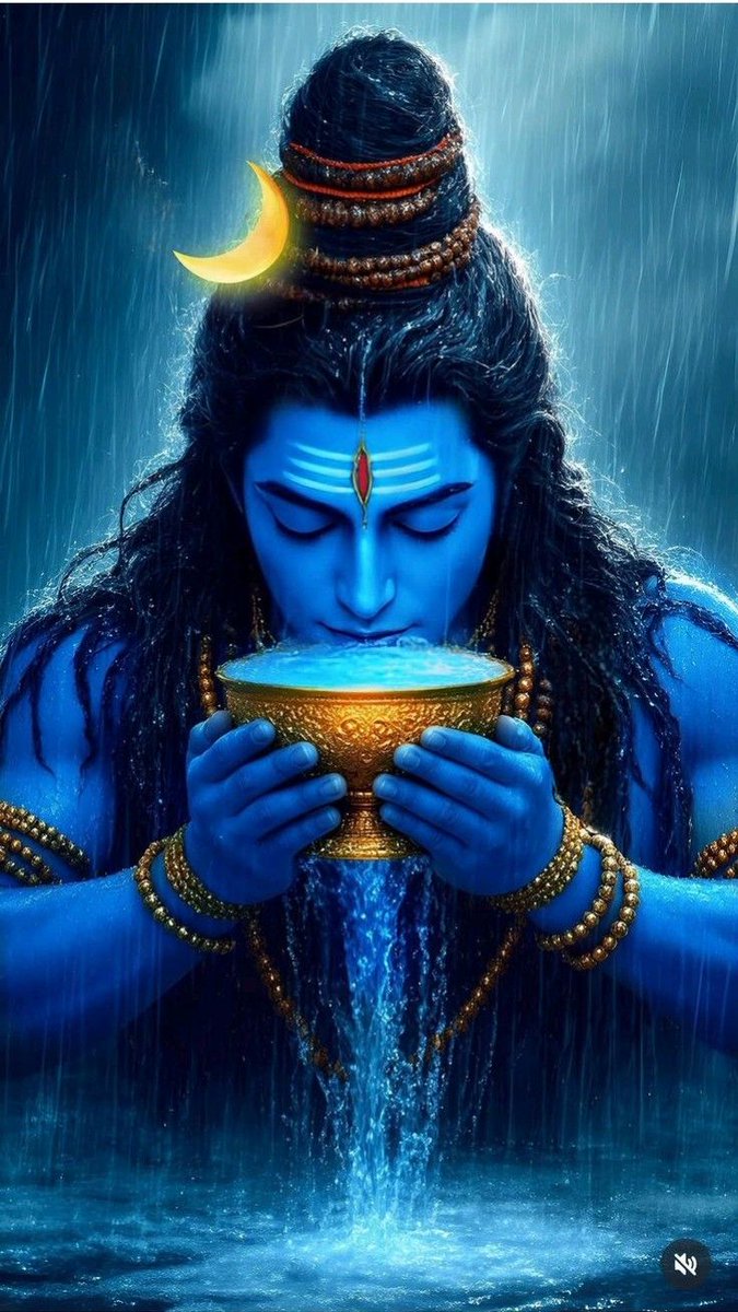 bharatkisherni1's tweet image. भगवान शिव को "नीलकंठ" इसलिए कहा जाता है क्योंकि समुद्र मंथन मैं देवता और असुरों ने अमृत की चाह मे मिलकर समुद्र का मंथन किया तो सबसे पहले विष निकला उसके प्रभाव से बहुत से जीव जन्तु मरने लगे । सभी ने शिव जी प्रार्थना से की,शिव जी ने उस विष का पान कर लिया और अपने कंठ मे रोक लिया ।
