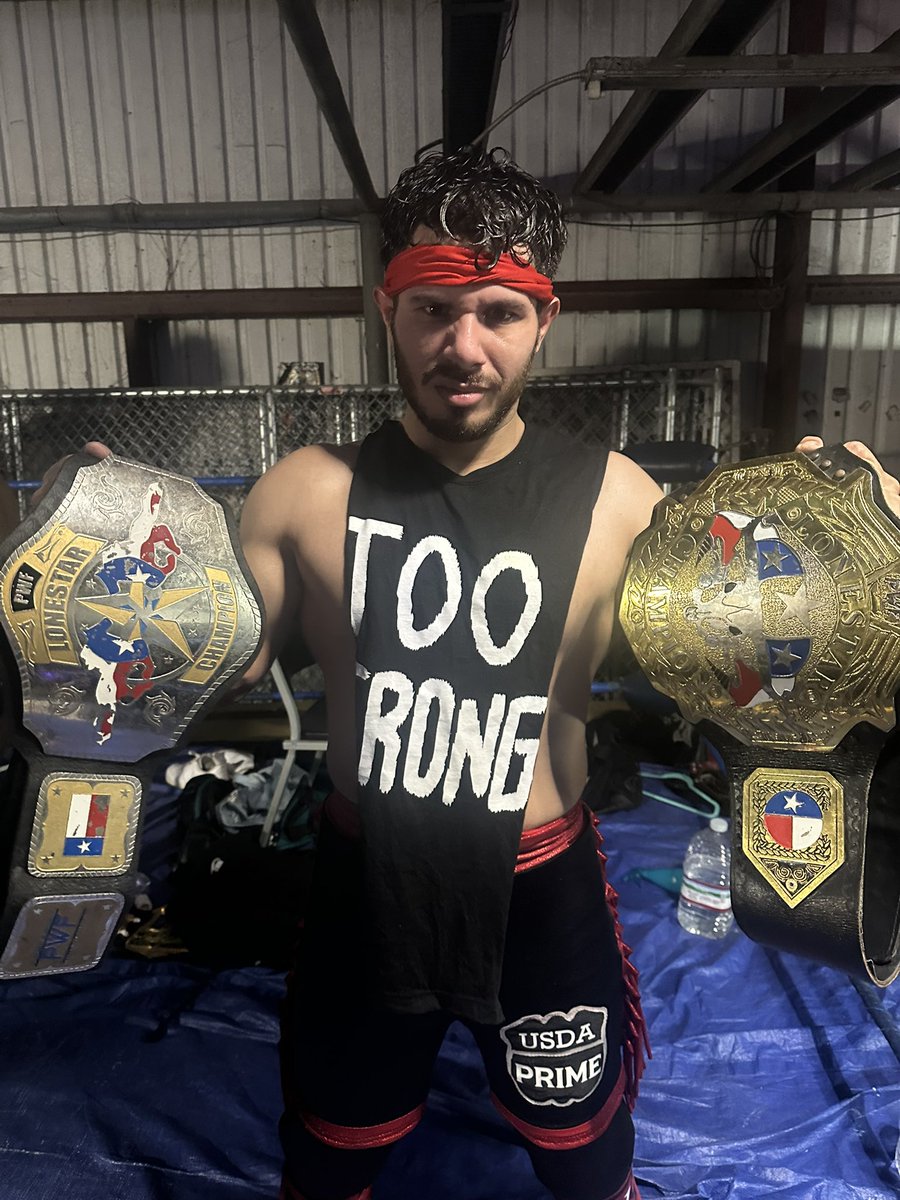 TooStrongIsaac's tweet image. YOU’RE UNDISPUTED PWF LONESTAR BEEFYWEIGHT CHAMPION🥩🥩🥩
#Wrestling #Houston #fitness