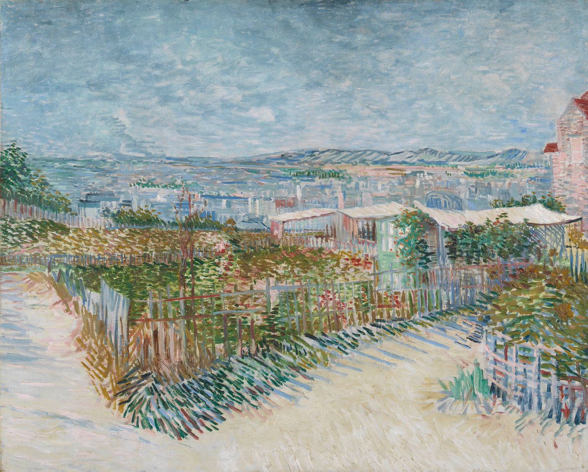 VanGoghTheLife's tweet image. #VanGogh of the Day: Montmartre: Behind the Moulin de la Galette, July 1887. Oil on canvas, 81 x 100 cm. Van Gogh Museum, Amsterdam. @vangoghmuseum