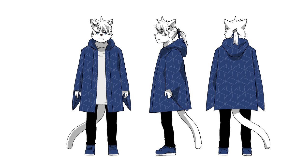 僕の顔です
いぬとら様と一緒に考えて作りました！
名前は世舞羅 海（よまいら かい）
今日が旧海の日だから、海（かい）です
元人間であり自分の”人の心”を獣人の体に移した存在
だから　”獣”（肉体）”人”（心）
心が人間なのでチグハグな所を髪に表現してくれました